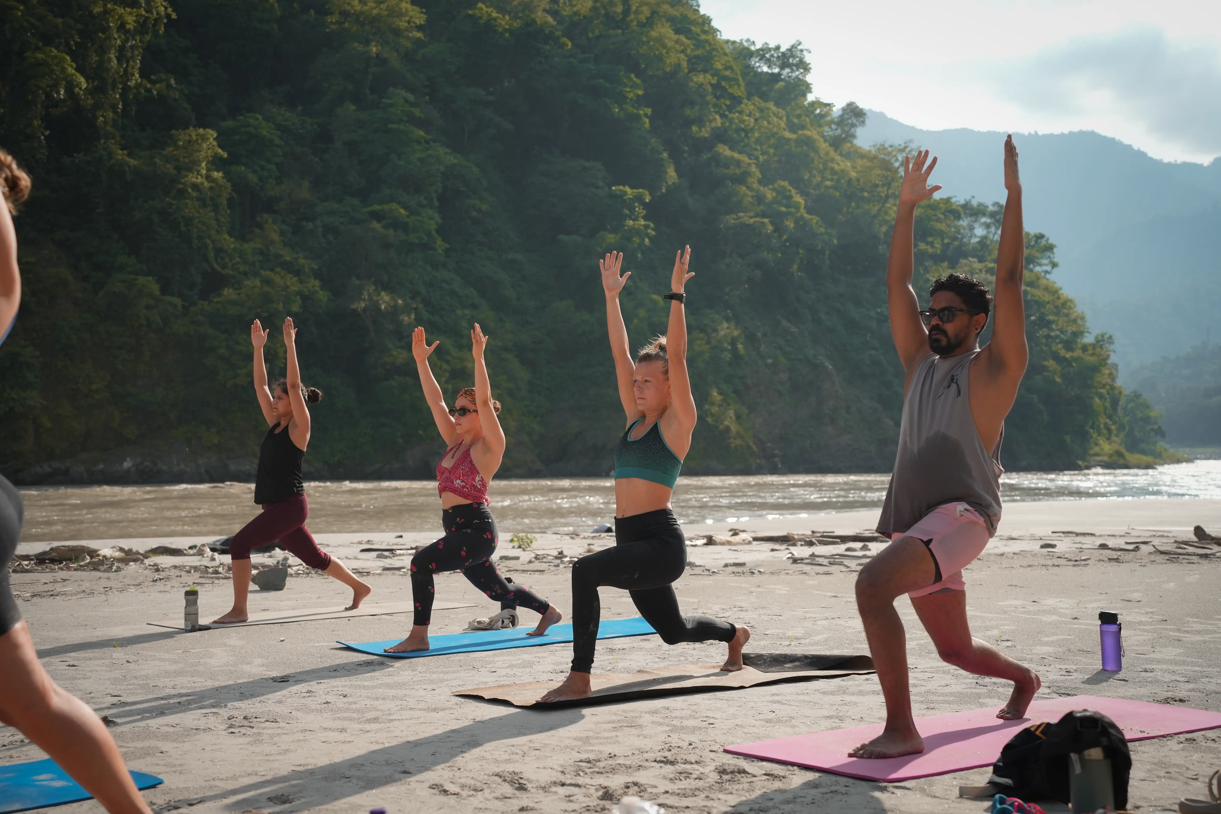 Yoga retreat practice by the ocean
